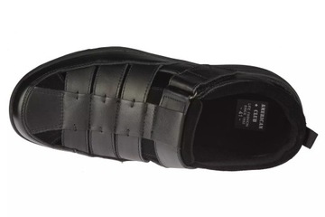 Skórzane sandały męskie American Club MCY-108/24 czarne