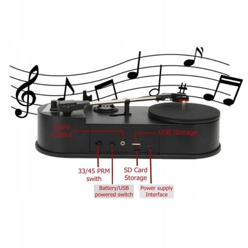 Портативный проигрыватель граммофонных пластинок с USB-конвертера