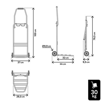 Wózek transportowy składany obciążenie 30kg stal