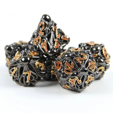 MORSKI POTWÓR ZESTAW 7 METALOWYCH KOŚCI RPG