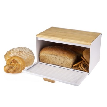 Chlebak pojemnik na chleb pieczywo biały bambus