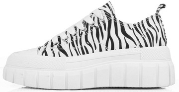 TRAMPKI SNEAKERSY SPORTOWE ZEBRA GRUBA PODESZWA 41