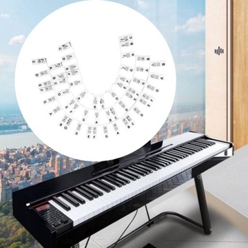 Наклейка на фортепиано Съемный музыкальный гид для фортепиано 88 многоразовых клавиш с черными словами