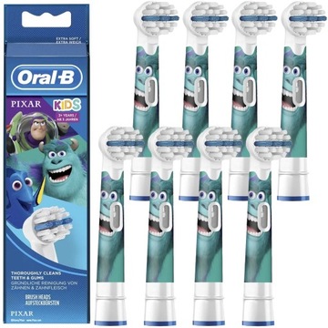 8x KOŃCÓWKi DO SZCZOTECZKI ELEKTRYCZNEJ DLA DZIECI ORAL-B EB10 PIXAR