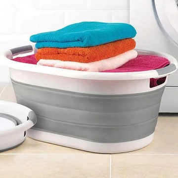 КОРЗИНА СКЛАДНОЙ КОНТЕЙНЕР ДЛЯ БЕЛЬЯ СИЛИКОНОВАЯ ЧАША 25Л НАЖИМНЫЙ КОНТЕЙНЕР