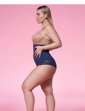 Figi wyszczuplające wysoka talia - 141 Mesh Maxi Super High - granat L