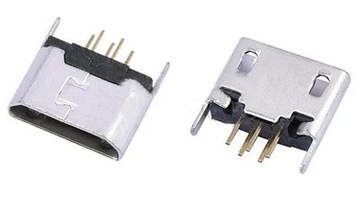 Gniazdo złącze micro mikro USB pionowe radio LED