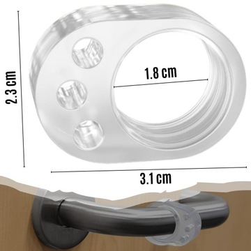 СИЛИКОНОВЫЙ УПОРНИК ДЛЯ НАКЛАДКИ ДВЕРНОЙ РУЧКИ ПРОЗРАЧНЫЙ ЗАПОР 4 ШТ.