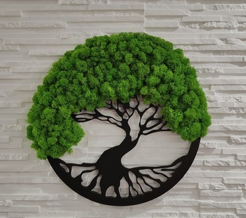 Дерево счастья бонсай мох хроботек дерево жизни с корнями со мхом