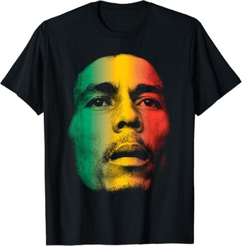 Bob Marley Official Rasta Fade Gradient Face Koszulka cotton T-Shirt