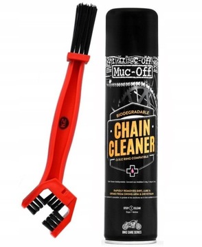 ZESTAW SPRAY DO CZYSZCZENIA ŁAŃCUCHA MUC-OFF 650 + SZCZOTKA K2 W612