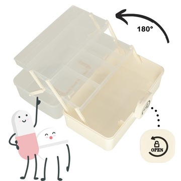 КОНТЕЙНЕР-ОРГАНИЗАТОР ДОМАШНЯЯ АППЕТЦА ПЕРВОЙ ПОМОЩИ ОТДЕЛЕНИЯ ДЛЯ ДНЯ XL