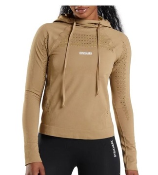 GYMSHARK BLUZA SPORTOWA BRĄZOWA Z KAPTUREM DAMSKA L 0Z7D1_B*