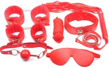 GUILTY TOYS Zestaw BDSM czerwony 8 elementów SEKS