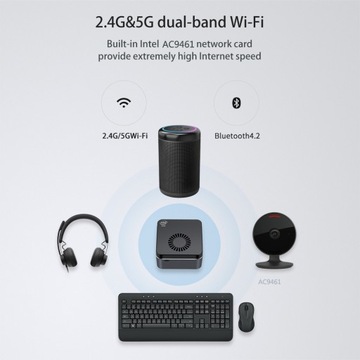 Мини-ПК Celeron J4125 M1T с двумя Wi-Fi 2,4G/5G BT4.2