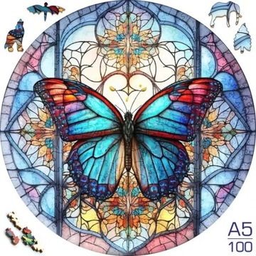 Sunflower Butterfly Jigsaw Wood Puzzle, Difficult To Play Irregular Animal