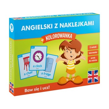 NAKLEJKI edukacyjne + kolorowanka – nauka angielskiego dla dzieci