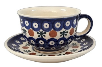 Filiżanka i spodek Ceramika Bolesławiec porcelana fajans 220 ml 1 szt