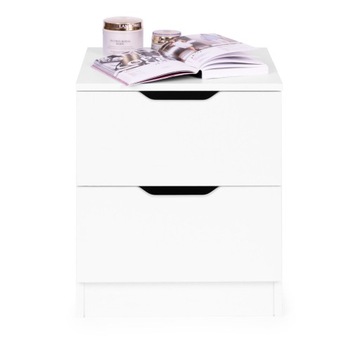 Прикроватная тумбочка с 2 ящиками, белая прикроватная тумбочка ModernHome