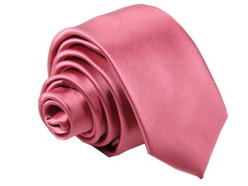 KRAWAT GŁADKI RÓŻOWY