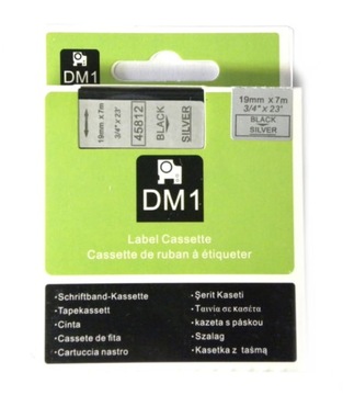 Taśma zamiennik Dymo 45812 19mm czarny/srebrnym
