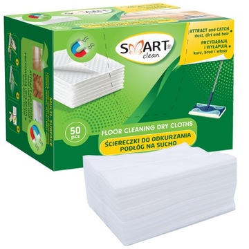 SMART clean Ściereczki Wkłady do Mopa na sucho 50 szt. Zapas Ścierek