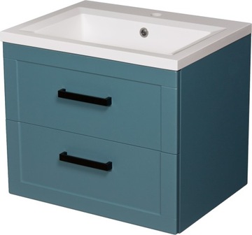 MEIVA meble łazienk niebieska szafka + umywalka 60