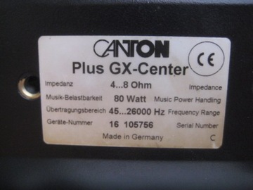 Canton Plus GX Center 80 Вт 4..8 Ом Центральный динамик