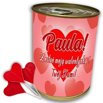 PUSZKA z LIZAKAMI prezent WALENTYNKI TWOJE IMIĘ !