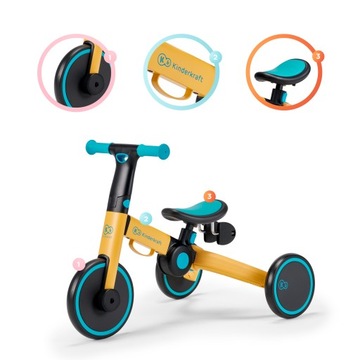 Rowerek dziecięcy biegowy trójkołowy jeździk 3w1 4Trike Kinderkraft