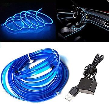 2M ŚWIATŁOWÓD EL WIRE LED TAŚMA PASEK AMBIENT USB