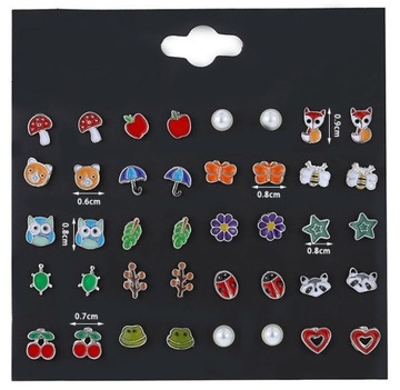 НАБОР РАЗНОЦВЕТНЫХ ДЕТСКИХ СЕРЬГ 20 ПАР