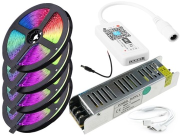 ZESTAW 600 LED 20M Taśma 5050 RGB sterownik WiFi