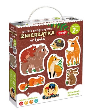 CZUCZU PUZZLE PROGRESYWNE ZWIERZĄTKA W LESIE 2+