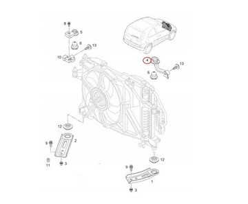 ВЕРХНЕЕ КРЕПЛЕНИЕ РАДИАТОРА CORSA C COMBO КРОНШТЕЙН