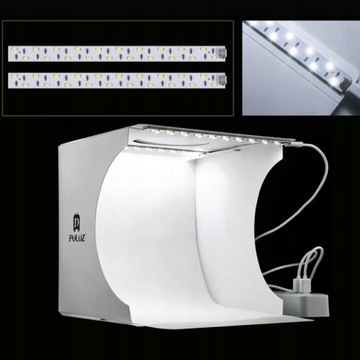 NAMIOT BEZCIENIOWY 20CM STUDIO DO FOTOGRAFII ZDJĘĆ LAMPY LED 6X TŁO PULUZ