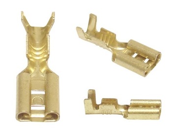 100x НЕИЗОЛИРОВАННЫЙ ПЛОСКИЙ РАЗЪЕМ, ГНЕЗДА 6,4 ДЛЯ ЛАТУННОГО КАБЕЛЯ