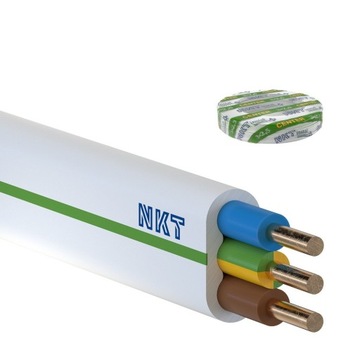 Przewód płaski elektryczny instalacyjny NKT YDYP 3x2,5 krążek 100m