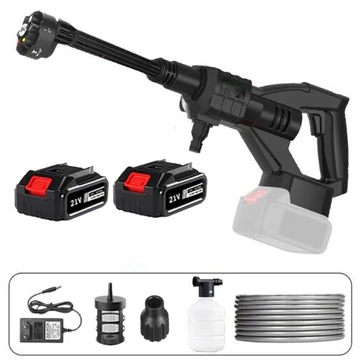 MYJNIA SAMOCHODOWA WYSOKOCIŚNIENIOWA Z BEZPRZEWODOWYM PISTOLETEM WODNYM 21V + 2 AKUMULATORY 30000MAH