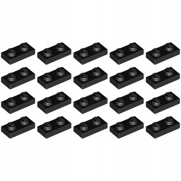 PAKIET LEGO 3023 Płytka 1x2 Czarny 302326 20szt NOWE
