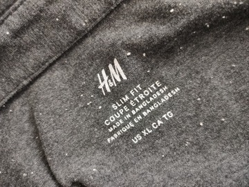 H&M Klasyczna KOSZULKA POLO grafitowa slim fit XL