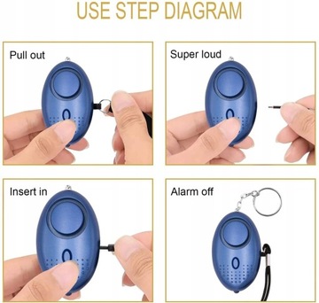 2 ШТ. ПЕРСОНАЛЬНЫЙ БУДИЛЬНИК С ГРОМКОСТЬЮ 130 дБ МИНИ-БРЕЛОК