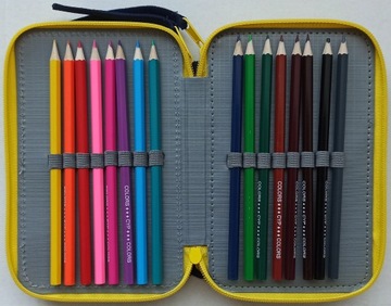 Пенал Миньоны, трехсекционный, 3 отделения, фломастеры, 39 шт.