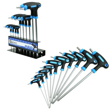 KLUCZE KĄTOWE TORX T9-T50 10szt TORXY GWIAZDKA