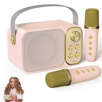 BEZPRZEWODOWY ZESTAW KARAOKE GŁOŚNIK BLUETOOTH + 2x MIKROFON