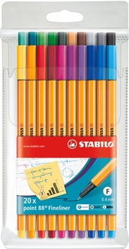 ZESTAW CIENKOPISÓW STABILO POINT 88 20 KOLORÓW