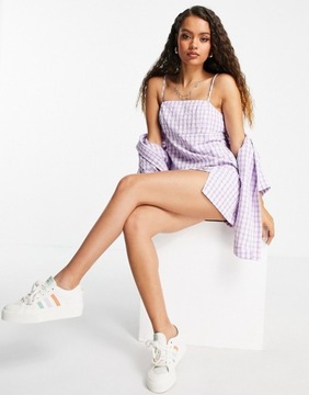 Topshop Petite liliowa koszula w kratkę vichy 38