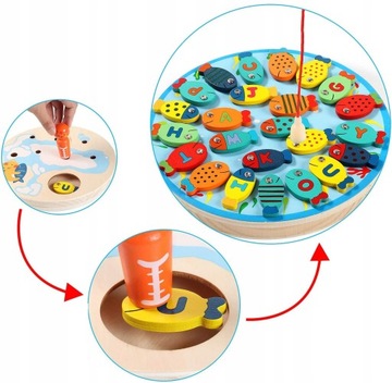 Деревянная игрушка-рыбка MONTESSORI Fishing Game