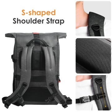 Рюкзак для ноутбука ROLL TOP с камерой