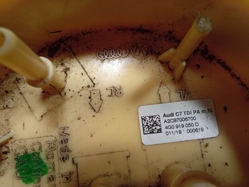 AUDI A6 C7 3.0 TDI ČERPADLO PALIVOVÁ SYSTÉM MĚŘÍCÍ PLOVÁK 4G0919050D